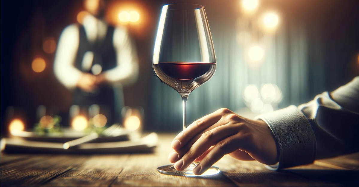 Como segurar uma taça de vinho (Imagem gerada por IA) Como segurar uma taça de vinho (Imagem gerada por IA)