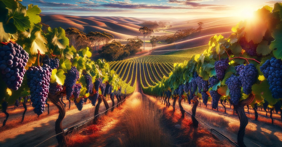 Tipo de uva Shiraz (Imagem gerada por IA)