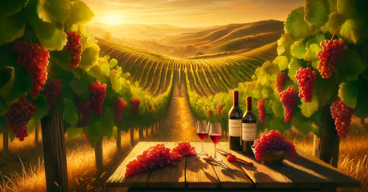 Tipo de uva Grenache (Imagem gerada por IA)