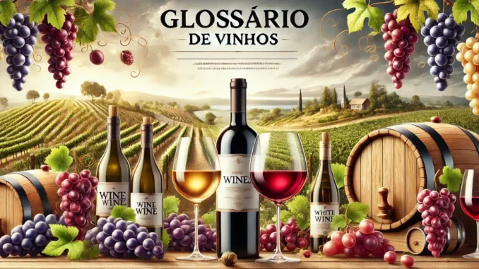 Glossário de Vinhos Banner do glossário sobre vinhos e elementos associados