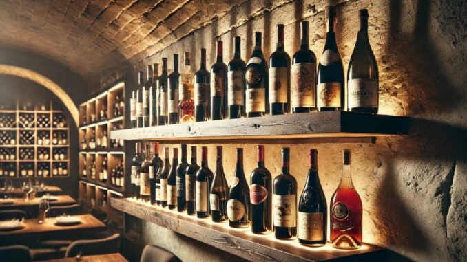 Garrafas de vinho (imagem gerada por IA)