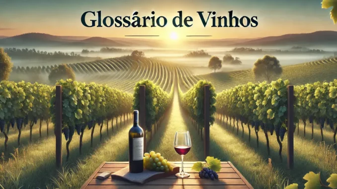 Vinhedo Cênico ao Amanhecer Vinhedo no amanhecer com fileiras de uvas