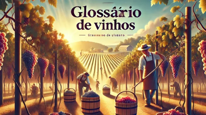 Colheita de Uvas em Vinhedo Trabalhadores colhendo uvas em vinhedo
