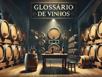 Barricas de vinho em uma cave tradicional