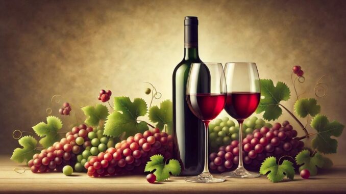 Garrafa e taças de vinho (Imagem: IA)