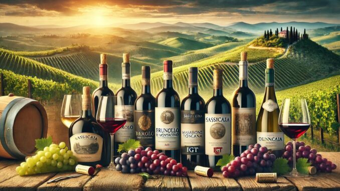Vinhos italianos famosos (imagem: IA)