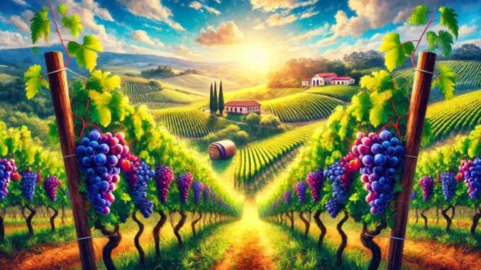 Parreira de uvas (Imagem: IA)