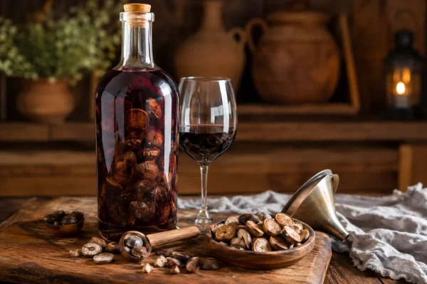 Garrafada de sucupira no vinho preparo